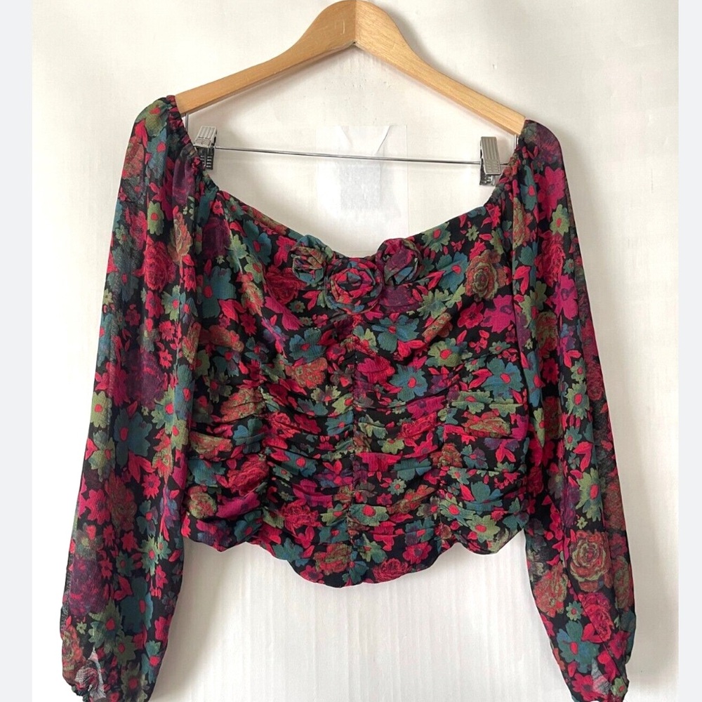 Free people floral top size medium